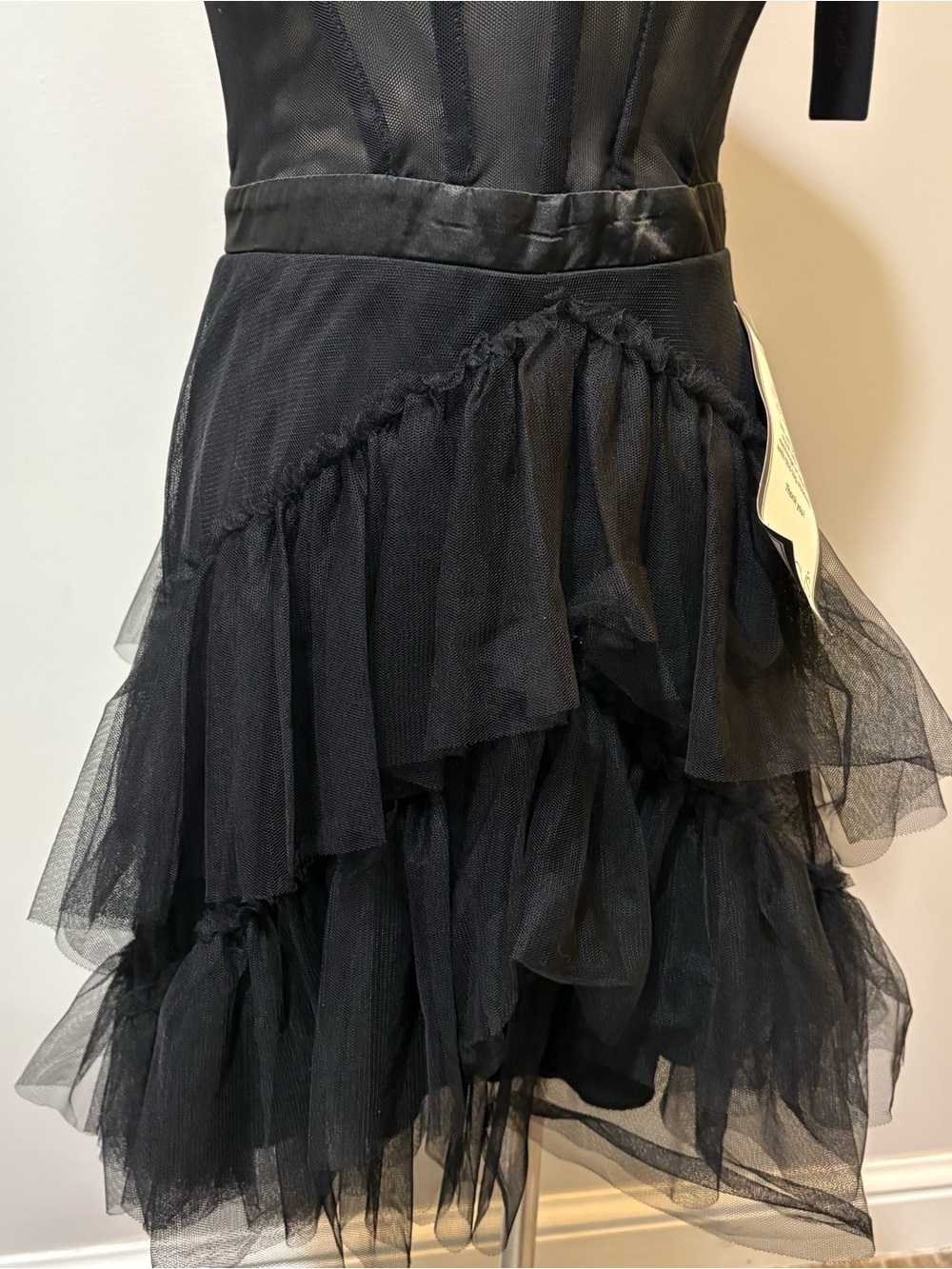City Studio Black Juniors' Tiered Tulle Asymmetrical Party Dress Sz 3 Whimsigoth - Picture 3 of 15